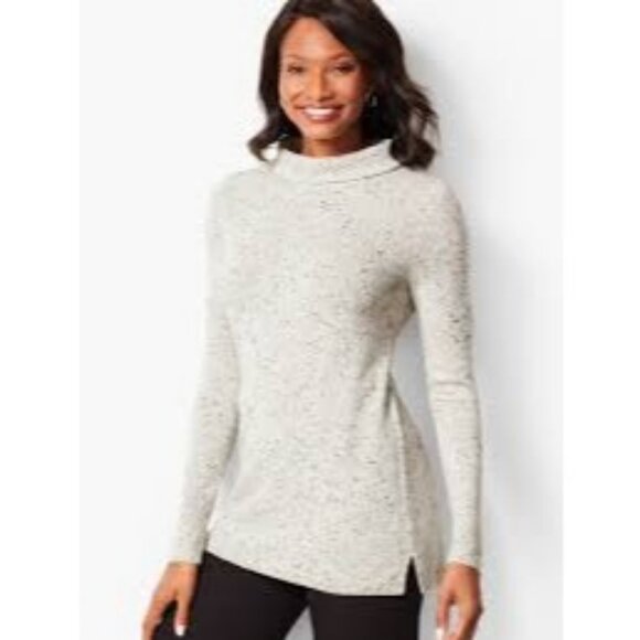 Talbots Pure Cashmere Speckled Turtleneck Sweater Beige Womens XS Luxury Soft - Picture 7 of 7